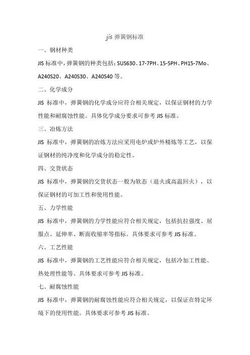 jis弹簧钢标准