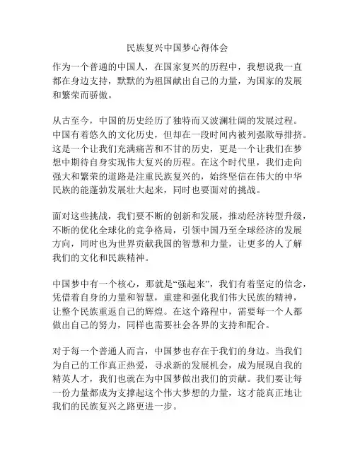 民族复兴中国梦心得体会