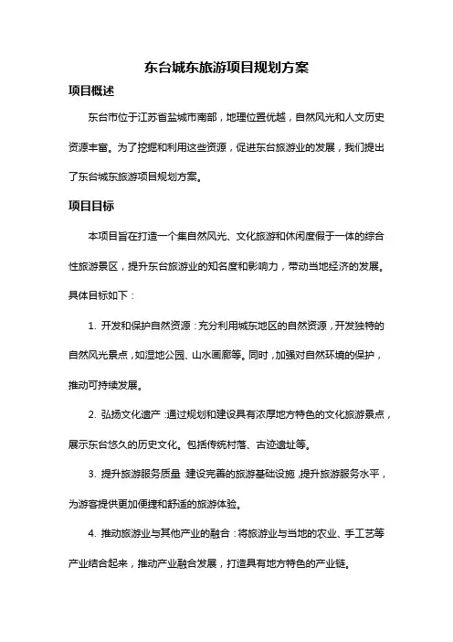 东台城东旅游项目规划方案