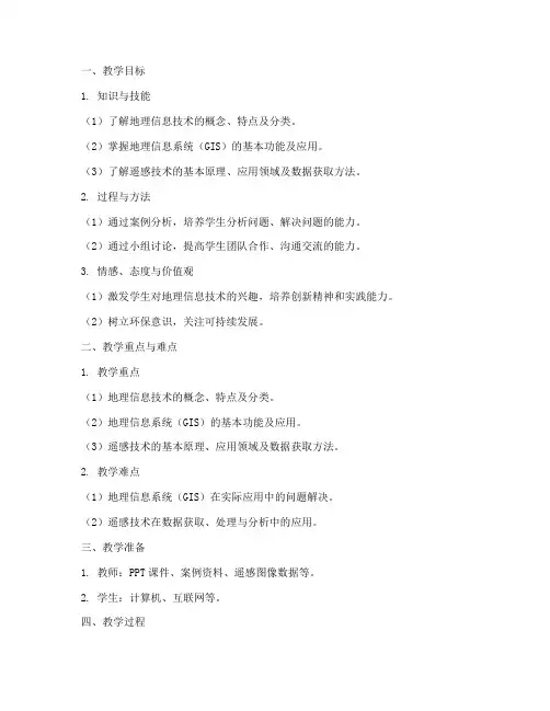 地理信息技术教案模板范文