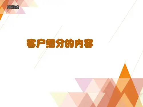 客户细分的内容