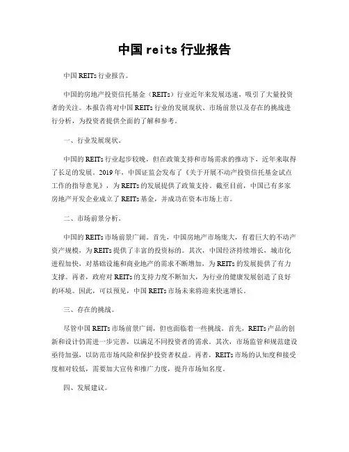 中国reits行业报告