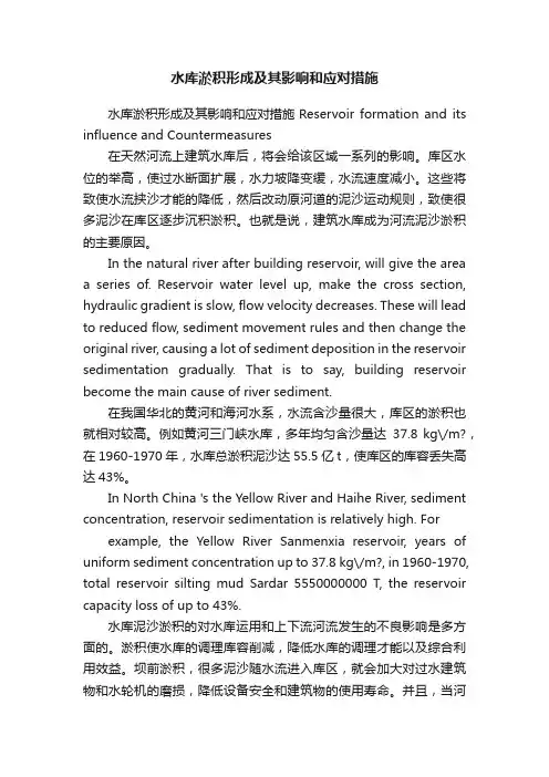 水库淤积形成及其影响和应对措施