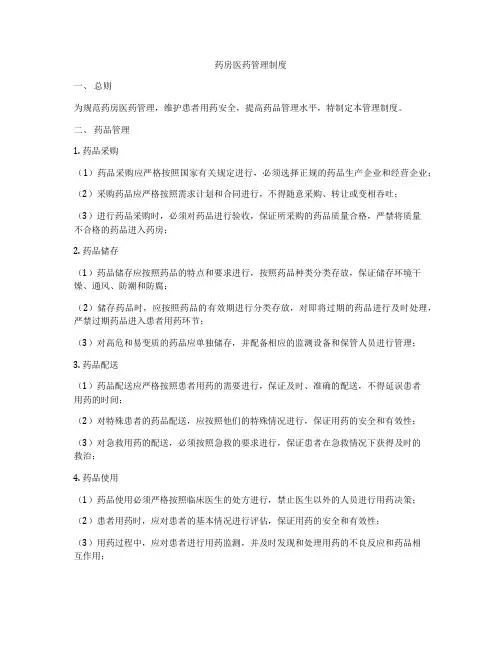 药房医药管理制度