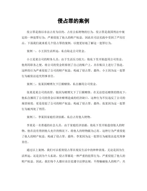 侵占罪的案例