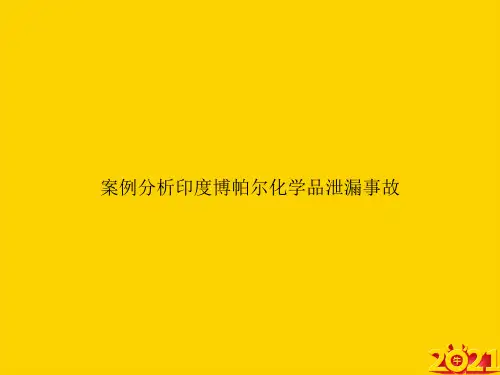 案例分析印度博帕尔化学品泄漏事故ppt正式完整版