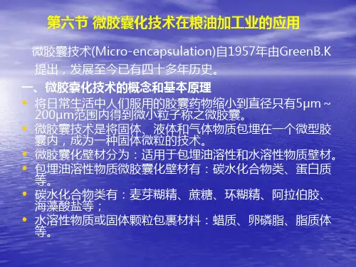 微胶囊技术(Micro-encapsulation)自1957年由GreenB.K