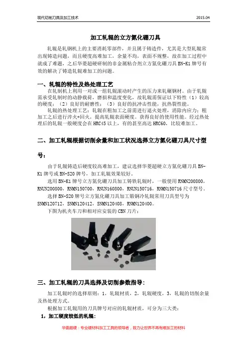 加工轧辊的立方氮化硼刀具