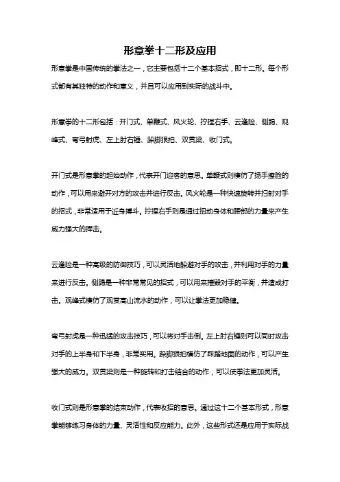 形意拳十二形及应用