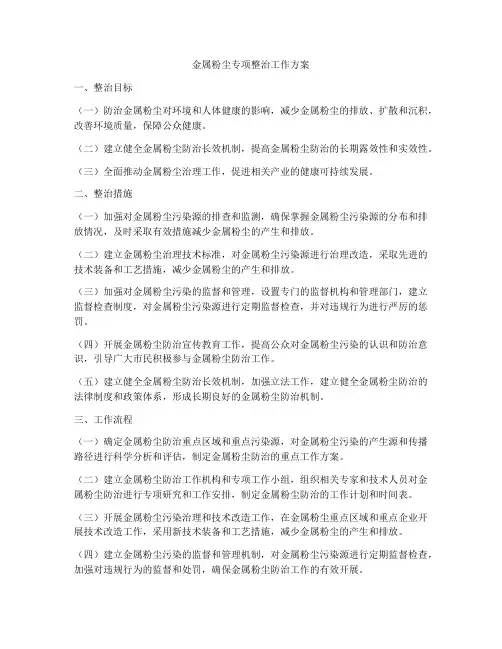 金属粉尘专项整治工作方案