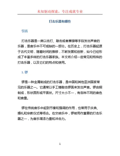 打击乐器有哪些