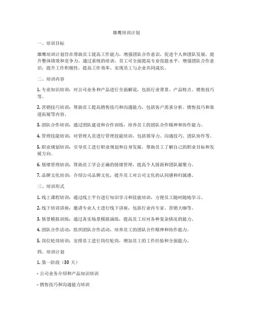 雄鹰培训计划