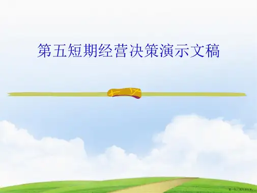 第五短期经营决策演示文稿