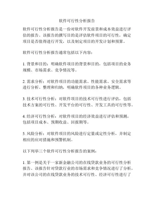 软件可行性分析报告