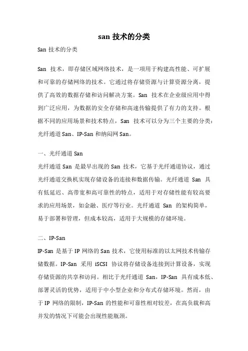 san技术的分类