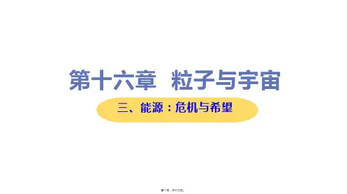 新北师大版九年级全一册初中物理 能源：危机与希望 重点习题课件