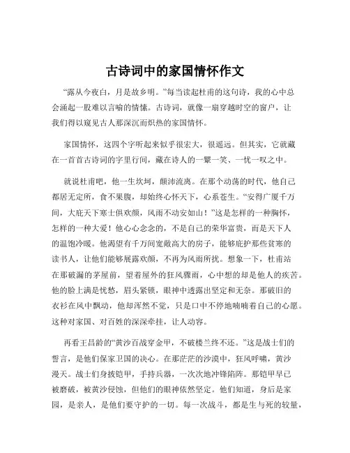 古诗词中的家国情怀作文