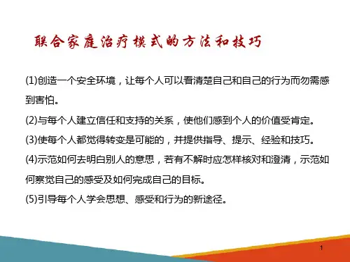 个案工作的主要模式—联合家庭治疗模式