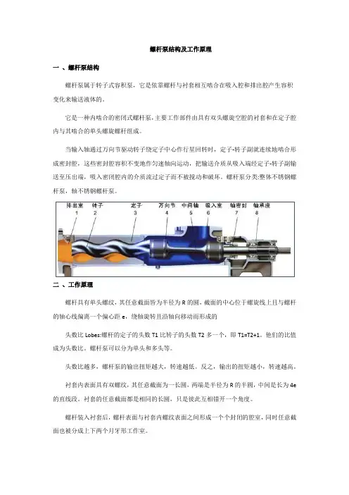 螺杆泵结构及工作原理