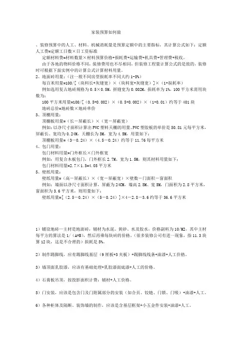 家装预算
