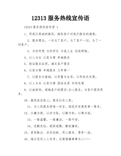 12313服务热线宣传语