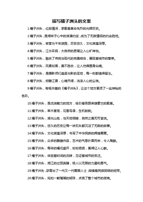 描写橘子洲头的文案-概述说明以及解释