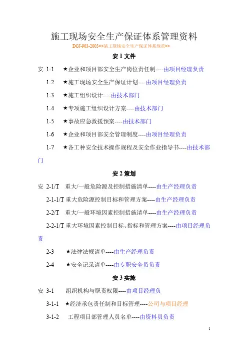 施工现场安全生产保证体系管理资料.doc