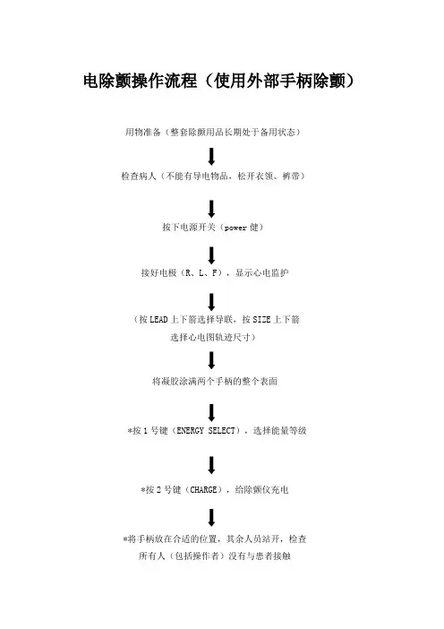 电除颤操作流程(使用外部手柄除颤)