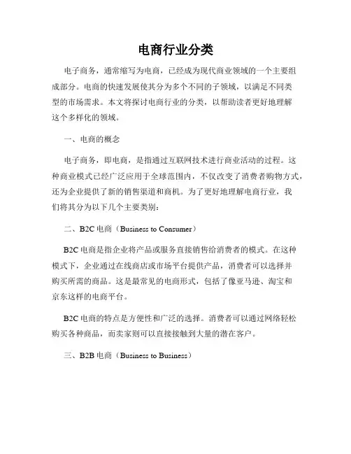 电商行业分类