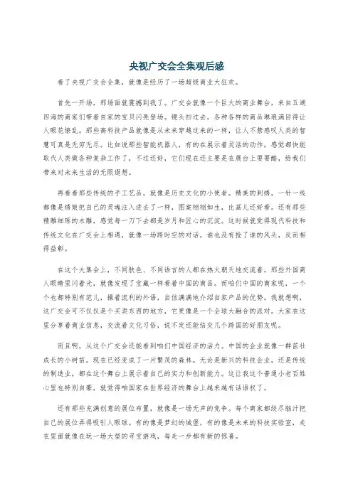 央视广交会全集观后感