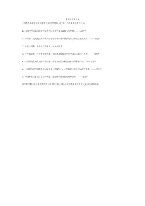 中国梦积累名句