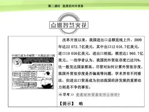 2012高考政治总复习 第八单元当代世界市场和我国的对外贸易第二课时 我国的对外贸易课件 大纲人教版