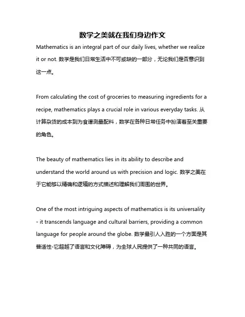 数学之美就在我们身边作文