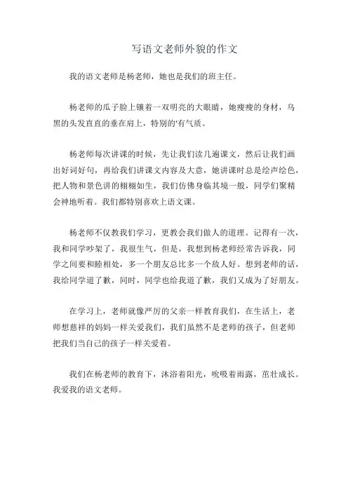 写语文老师外貌的作文