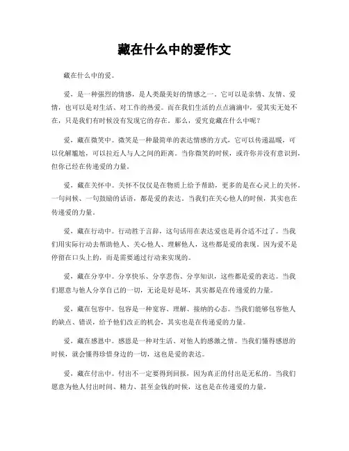 藏在什么中的爱作文