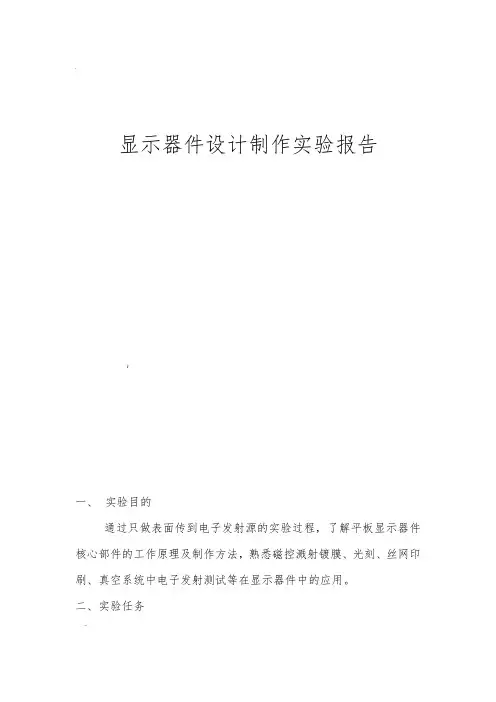 显示器件设计制作实验报告
