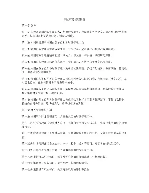 集团财务管理制度