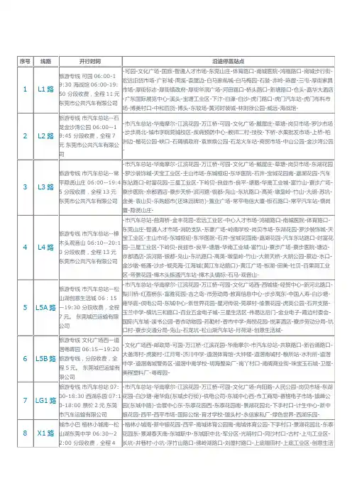 东莞市公交路线