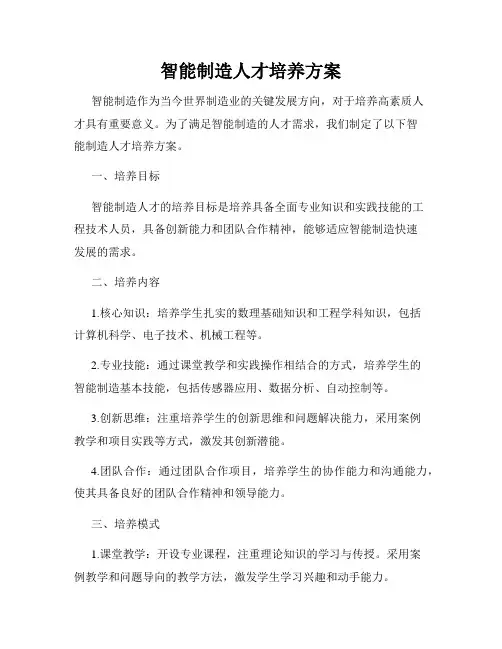 智能制造人才培养方案