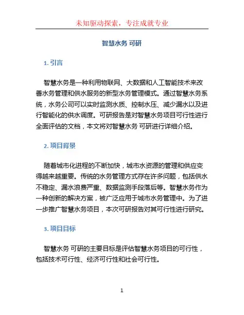 智慧水务 可研