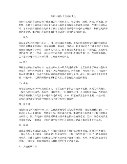 绘画材质知识点总结大全