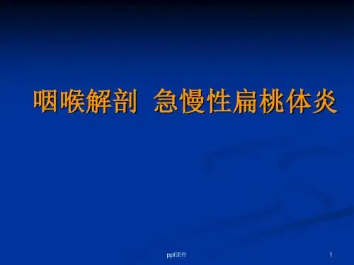 咽喉解剖和急慢性扁桃体炎  ppt课件