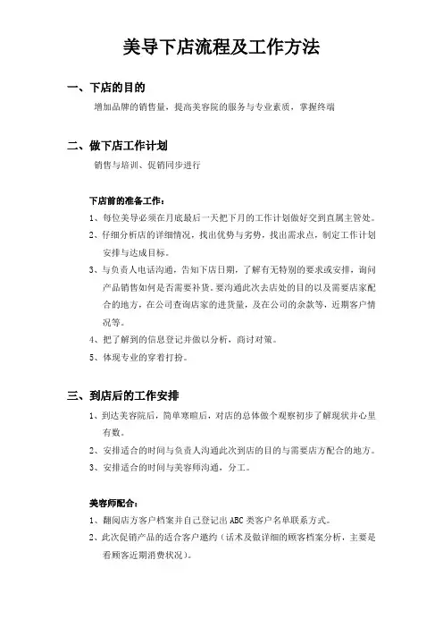 美导下店流程及工作方法