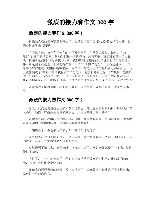 激烈的接力赛作文300字