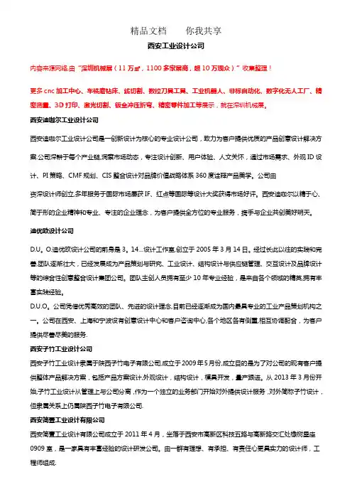 西安工业设计公司【大全】