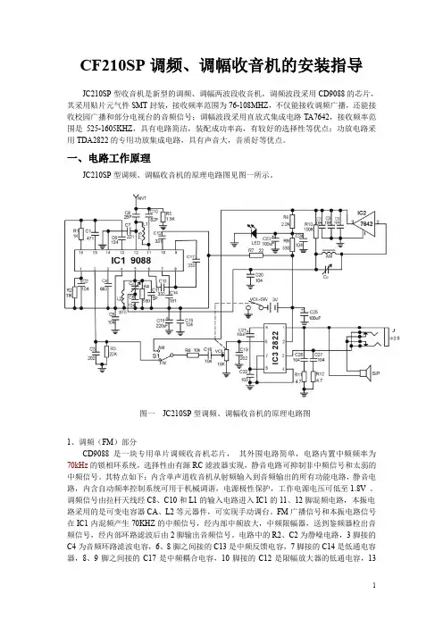 (完整word版)CF210SP调频、调幅收音机安装指导