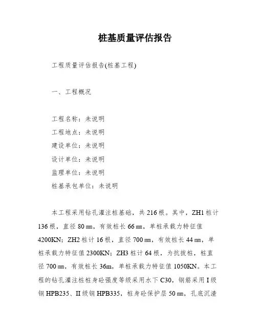 桩基质量评估报告