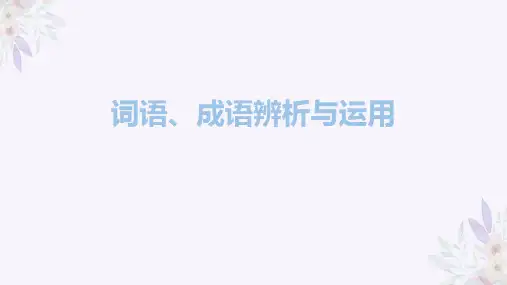 中考语文专题复习：《词语成语辨析》课件