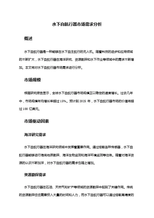 2024年水下自航行器市场需求分析
