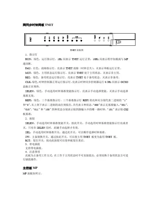 各单板配置及指示灯说明